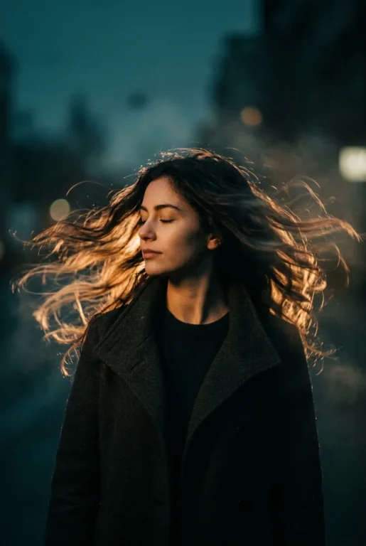 Create A Cinematic Long Exposure Portrait Of A Woman With