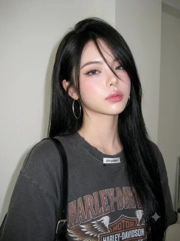 Soft Korean Glam Portrait with Grey Contacts and Tilted Head — Nano Banana 2 AI Prompt: reate image: A hyper-photorealistic shot of the same subject in the attached im...