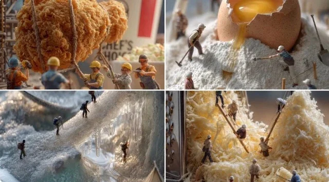 Collection_Meta: Theme: Miniature Worlds & Macro Food, Style_Preset: Microphotography /