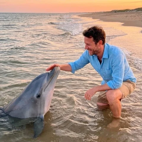 A Beach Photograph Shows The Person Attached In The Uploaded — Nano Banana Pro AI Prompt: A beach photograph shows the person attached in the uploaded reference image (ke...