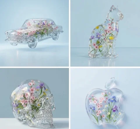 A Transparent Object Filled With Delicate Spring Flowers Like Cherry — Nano Banana Pro AI Prompt: A transparent [OBJECT] filled with delicate spring flowers like cherry blossoms,...