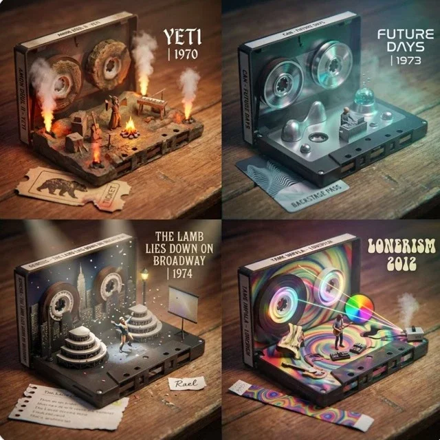 Prompt: <Instructions> Role: Musicologist & Cassette-Mechanism Micro-Stage Designer Input: Album