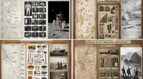 An Expedition Leader's Planning Board For Journey / Mission — — Nano Banana Pro AI Prompt: An expedition leader's planning board for [JOURNEY / MISSION] — [DESTINATION / E...