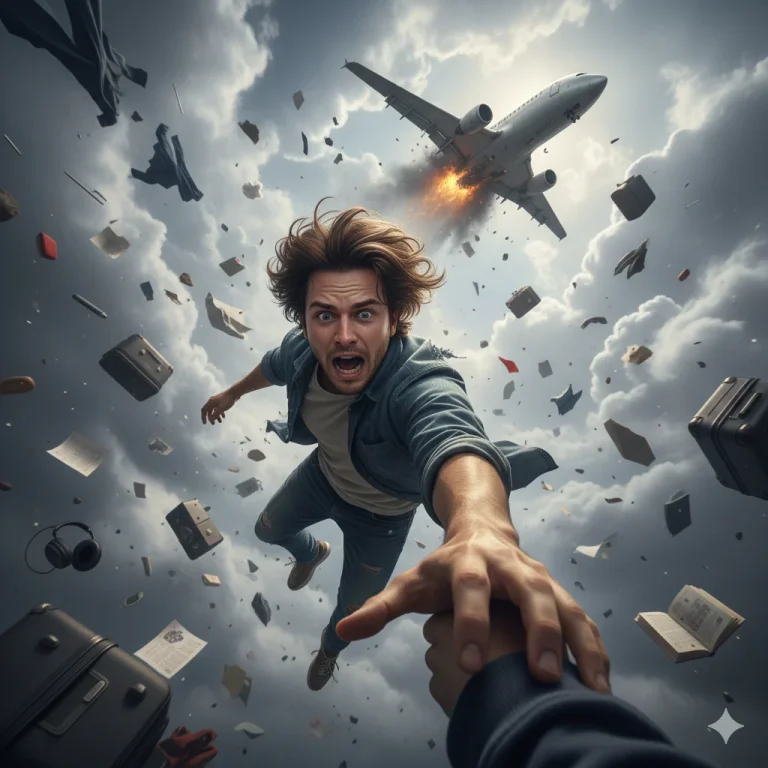 Create A Hyper-Realistic Photo Of A Person Falling Without A