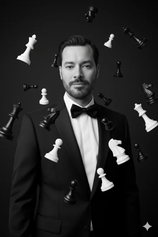 A Dynamic, High-Fashion Black And White Photograph Of The Person