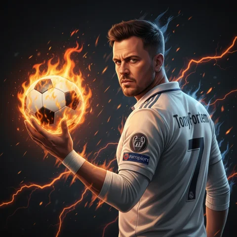 An Epic And Dynamic Medium-Length Digital Illustration With A Sports — Nano Banana Pro AI Prompt: An epic and dynamic medium-length digital illustration with a sports fantasy and...