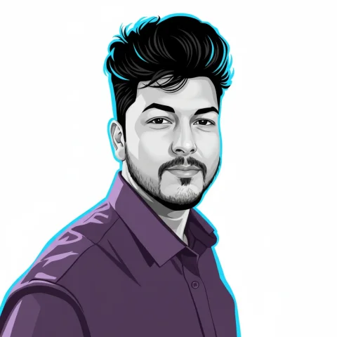 A Highly Detailed Digital Portrait In A Modern Vector-Art Style, — Nano Banana Pro AI Prompt: A highly detailed digital portrait in a modern vector-art style, capturing a 99....