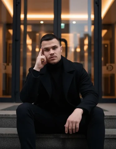 A Cinematic Urban Portrait Of Me, Keeping My Real Face — Nano Banana Pro AI Prompt: A cinematic urban portrait of me, keeping my real face unchanged. I am sitting c...