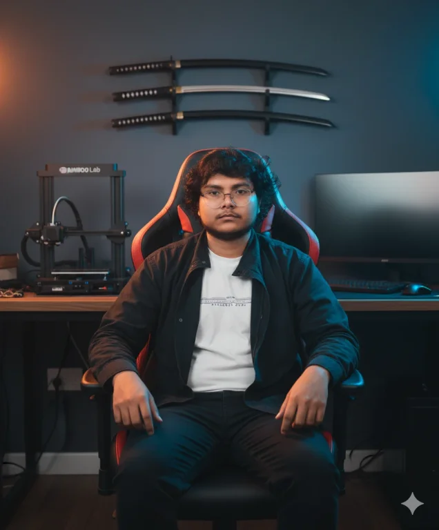 A Highly Realistic Image Of A Young Boy Sitting Naturally