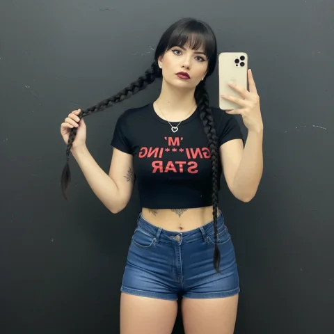 A Full-Length Mirror Or Selfie Photograph With A Casual, Modern — Nano Banana Pro AI Prompt: A full-length mirror or selfie photograph with a casual, modern aesthetic. It ca...