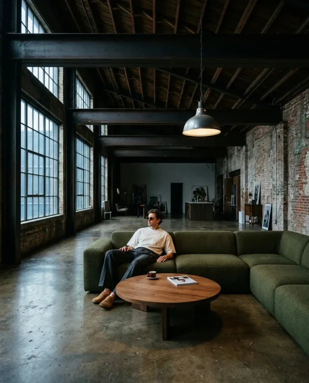 Industrial Loft Menswear Lounge 7