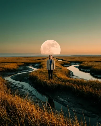 Coastal Golden Hour Cinematic Portrait 4 — Nano Banana AI Prompt: Extreme close-up cinematic portrait filling the entire frame — a young man with...