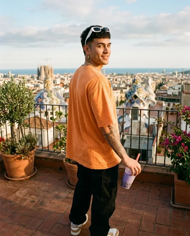 Barcelona Rooftop Boba Streetwear Portrait 4