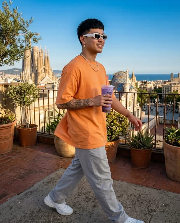 Barcelona Rooftop Boba Streetwear Portrait 6