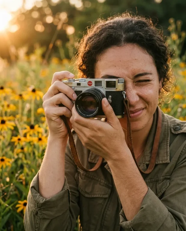 Sunset Flower Field Portrait 6