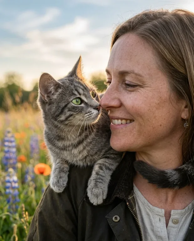 Wildflower Field with Cat 2