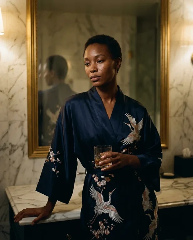 Luxury Bathroom Kimono Portrait 1