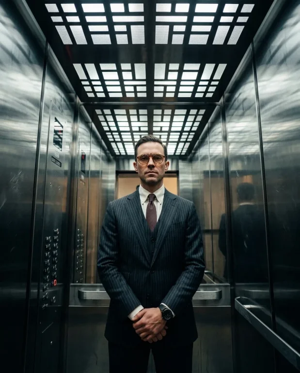Neo-Noir Elevator & Shutter Diptych 1