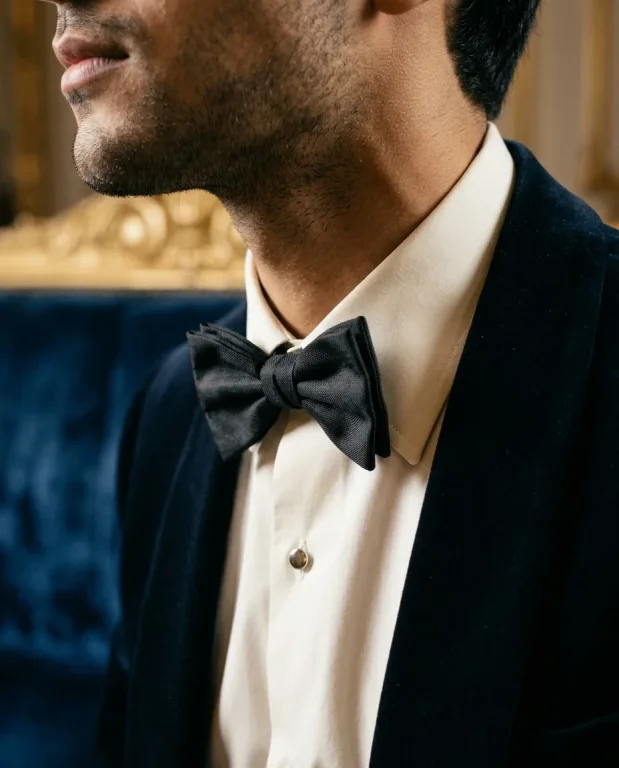 Tuxedo on Sapphire Velvet Sofa 6