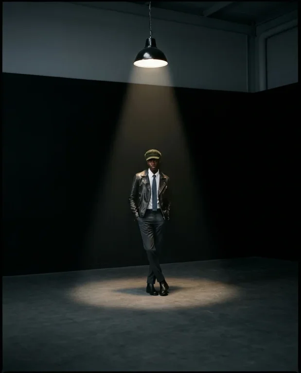 Pendant Light Dark Studio Leather Jacket 7