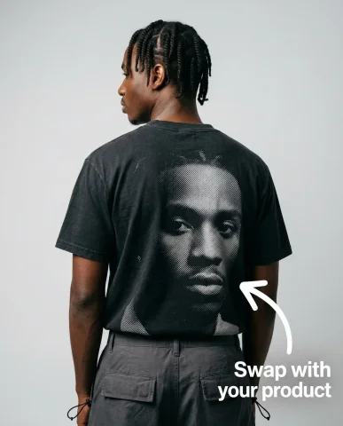 Fashion Catalog Front-and-Back 3 — Nano Banana AI Prompt: Swap with your product' in a moderate readable size slightly smaller than the ar...