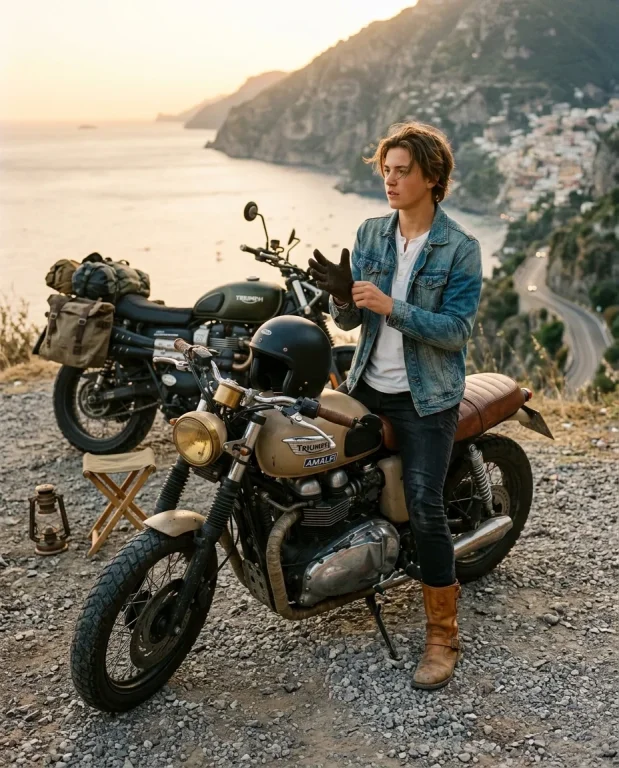 Adventure Motorcycles on Amalfi Coast at Sunset 5