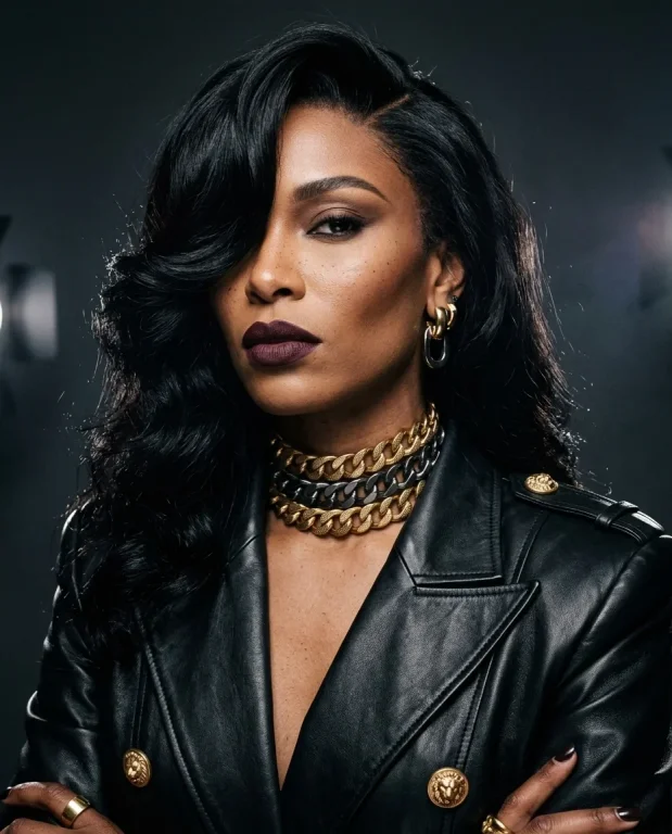 Balmain Style Dramatic Gold Earrings Portrait 1