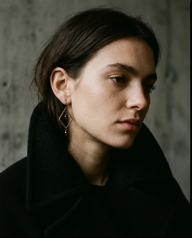 Celine Style Effortless Gold Earrings Close-Up 1