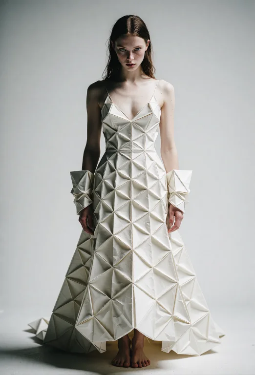 A Sculptural, Avant-garde Fashion Shot In The Bold Style Of...