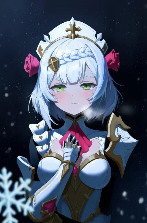 1girl, Noelle Genshin Impact, Dark Theme, Light Particles, U...