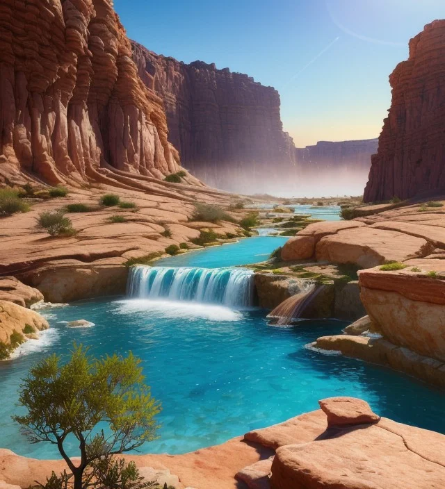 A Vast, Hot Desert Landscape, With An Open Sky And A Breatht...