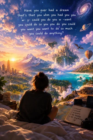 Have You Ever Had A Dream Thats That You Uhm You Had You You... — Stable Diffusion AI Prompt: Have you ever had a dream thats that you uhm you had you you w- y- could you do...