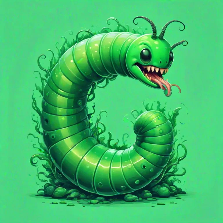 Worm With Translucent-green Vivid-green Palette , T-shirt De...