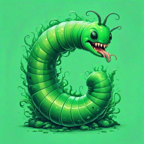 Worm With Translucent-green Vivid-green Palette , T-shirt De... — SDXL AI Prompt: Worm with translucent-green vivid-green palette , t-shirt design