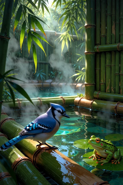 , A Photorealistic, Highly Detailed Photograph Of A Bamboo B...