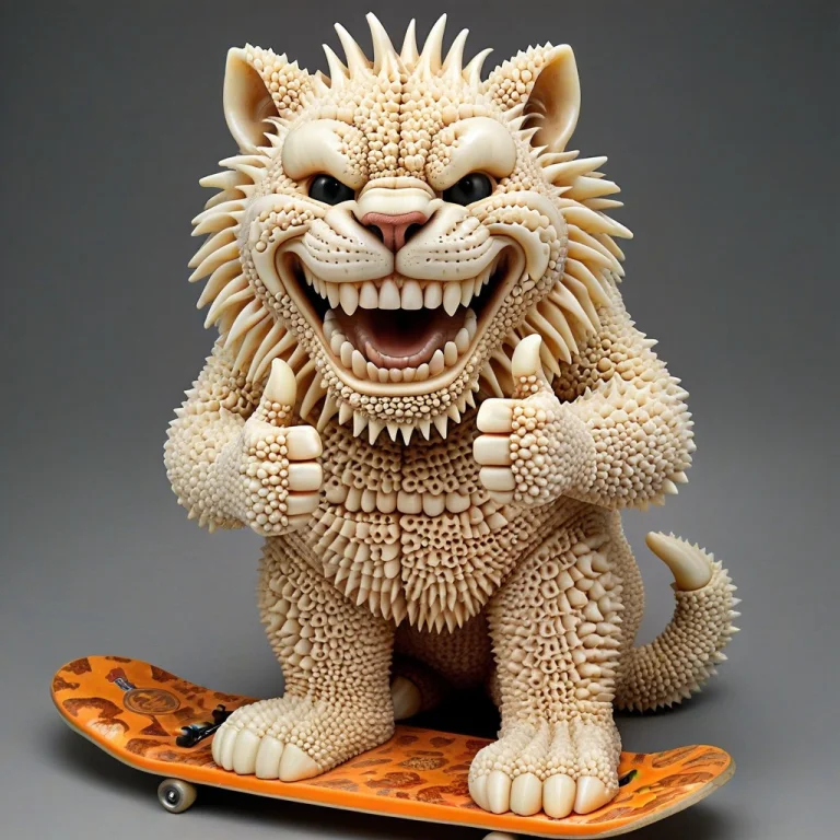 Toothy Texture, Garfield Lion Made Entirely Of Densely Packe...