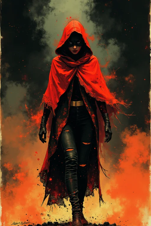 Mysterious Figure, Cloaked In Vibrant Red Shawl, Steps Into...