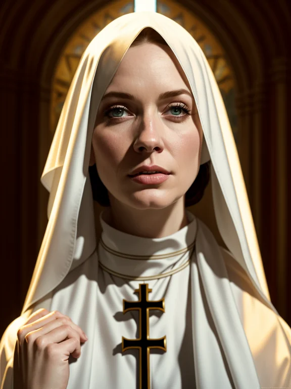Portrait Of Christina Hendricks As Sexy Nun, Bible, Church,...