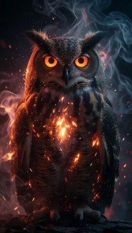 A Photorealistic Close-up Shot Of A Large Owl Perched Centra... — Stable Diffusion AI Prompt: A photorealistic close-up shot of a large owl perched centrally in the frame, fa...