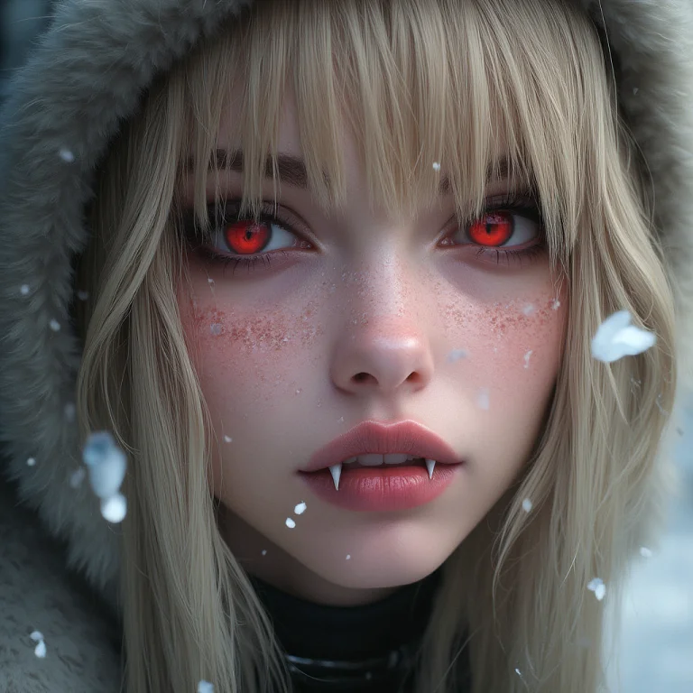 A Stunning Close-up Of A Blonde Woman, Gothic Fashion , With...