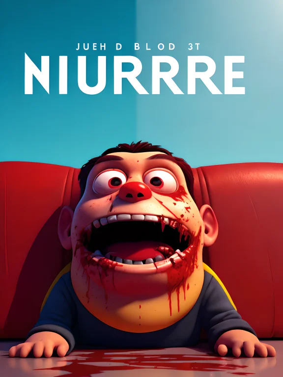 Movie Poster For A Pixar Horror Movie, 3d Cartoon Character...