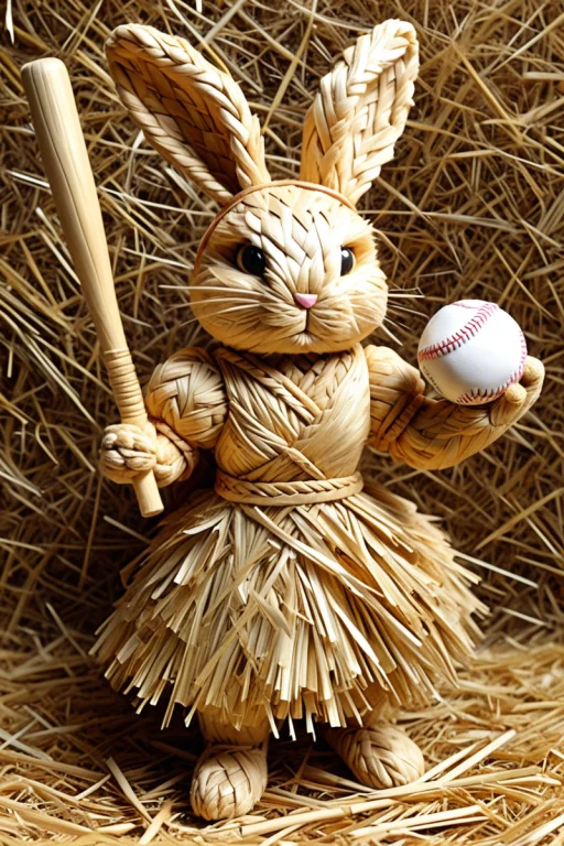 A Fancy Rabbit In A Cute Dress Throwing A Baseball Bat.. . M...