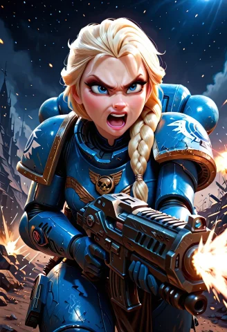 Masterpiece, Absurdres, Best Quality, Solo, Elsaxl,, Blonde... — Stable Diffusion AI Prompt: Masterpiece, absurdres, best quality, solo, ElsaXL,, blonde hair, blue eyes, sin...