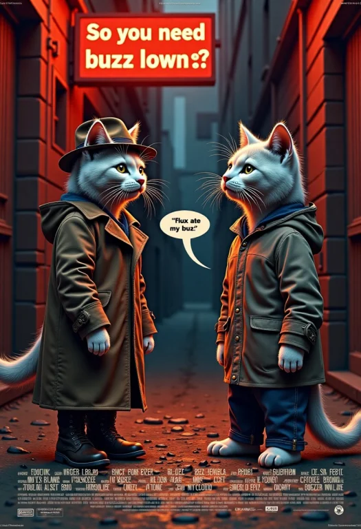 A Realistic Picture, 2 Cats Have Conversations , Cute White...