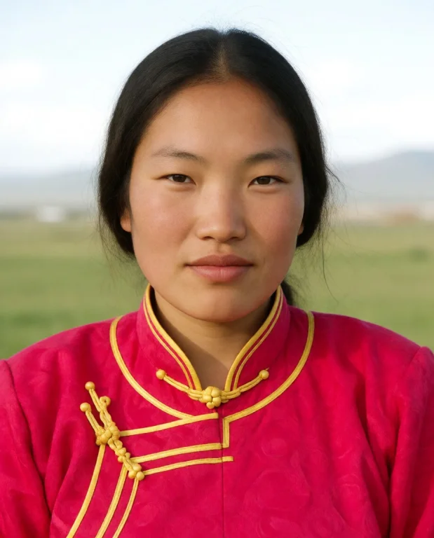 Photo Of Busty Young Mongolian Woman , Portrait,