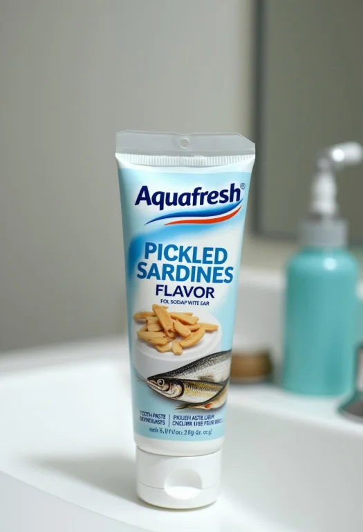 A Tube Of Aquafresh Tooth Paste, Laying Horizontally On A Ba...
