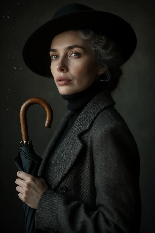 Evgeniy Kozlov Style, Half-body Noir Editorial Portrait Of A...