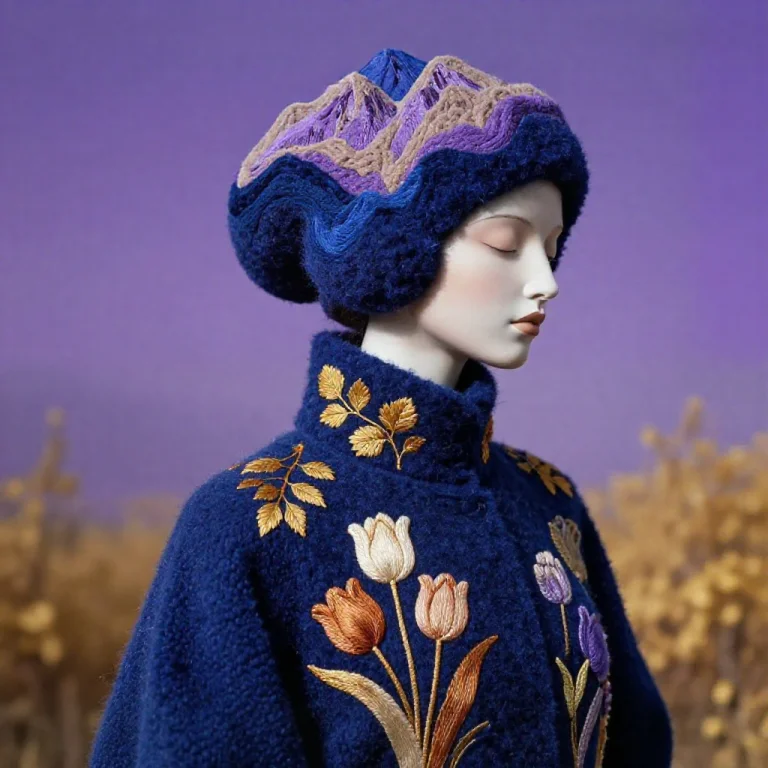 Surrealist Fashion Photography, Profile View Of A Serene Wom...