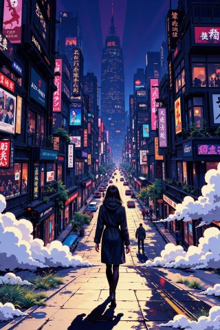 Cyberpunk City Beautiful Landscape, Evening, Woman, Very Int... — Stable Diffusion AI Prompt: cyberpunk city beautiful landscape, evening, woman, very intricate, very detaile...