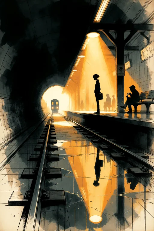 Strangedaal. Subject A Lone Figure Silhouette Waiting On A S...
